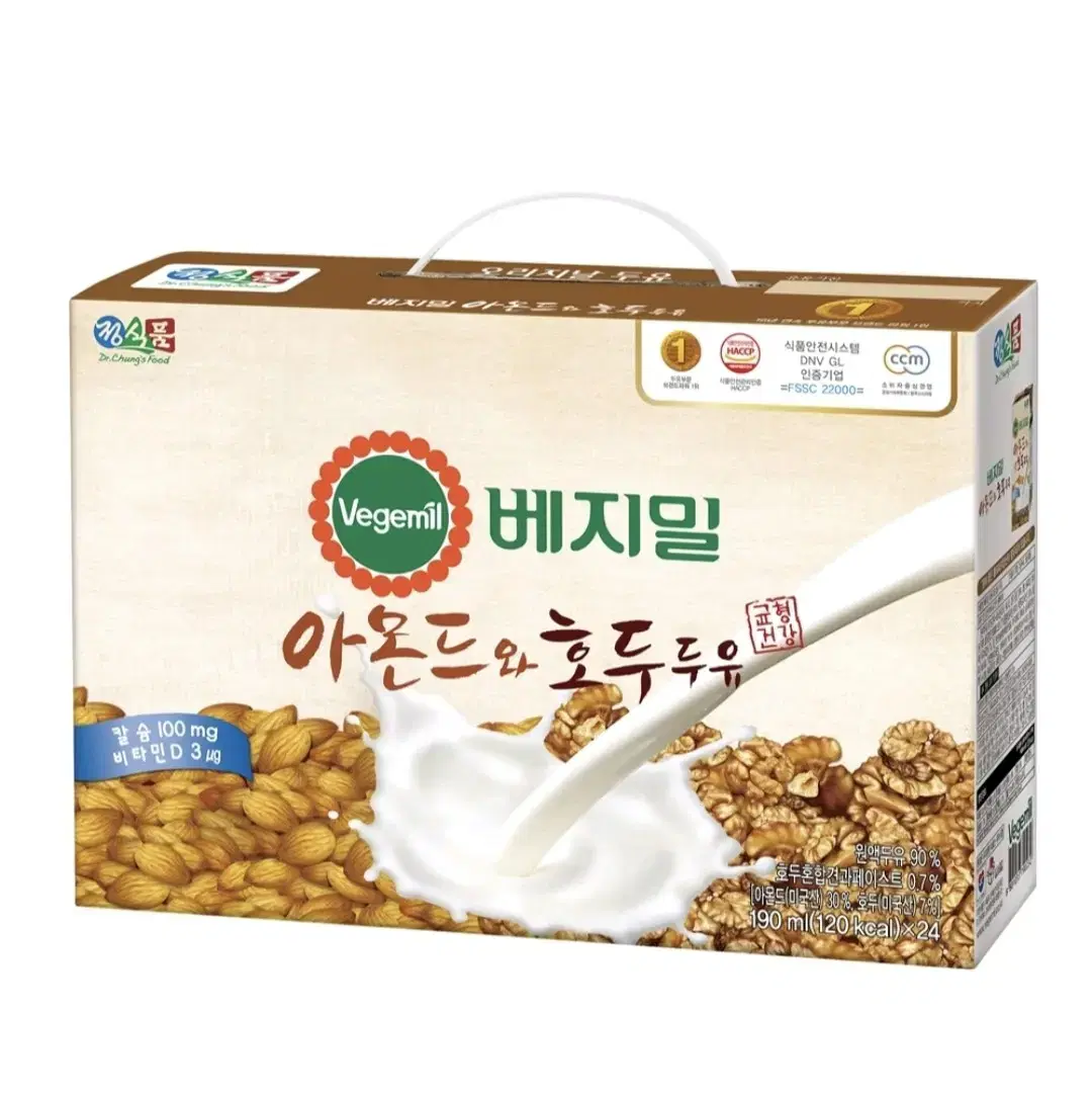 베지밀 아몬드와 호두 두유 190ml 24팩 무료배송